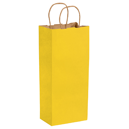 5 <span class='fraction'>1/2</span> x 3 <span class='fraction'>1/4</span> x 13" Yellow Tinted Shopping Bags