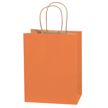 8 x 4 <span class='fraction'>1/2</span> x 10 <span class='fraction'>1/4</span>" Orange Tinted Shopping Bags